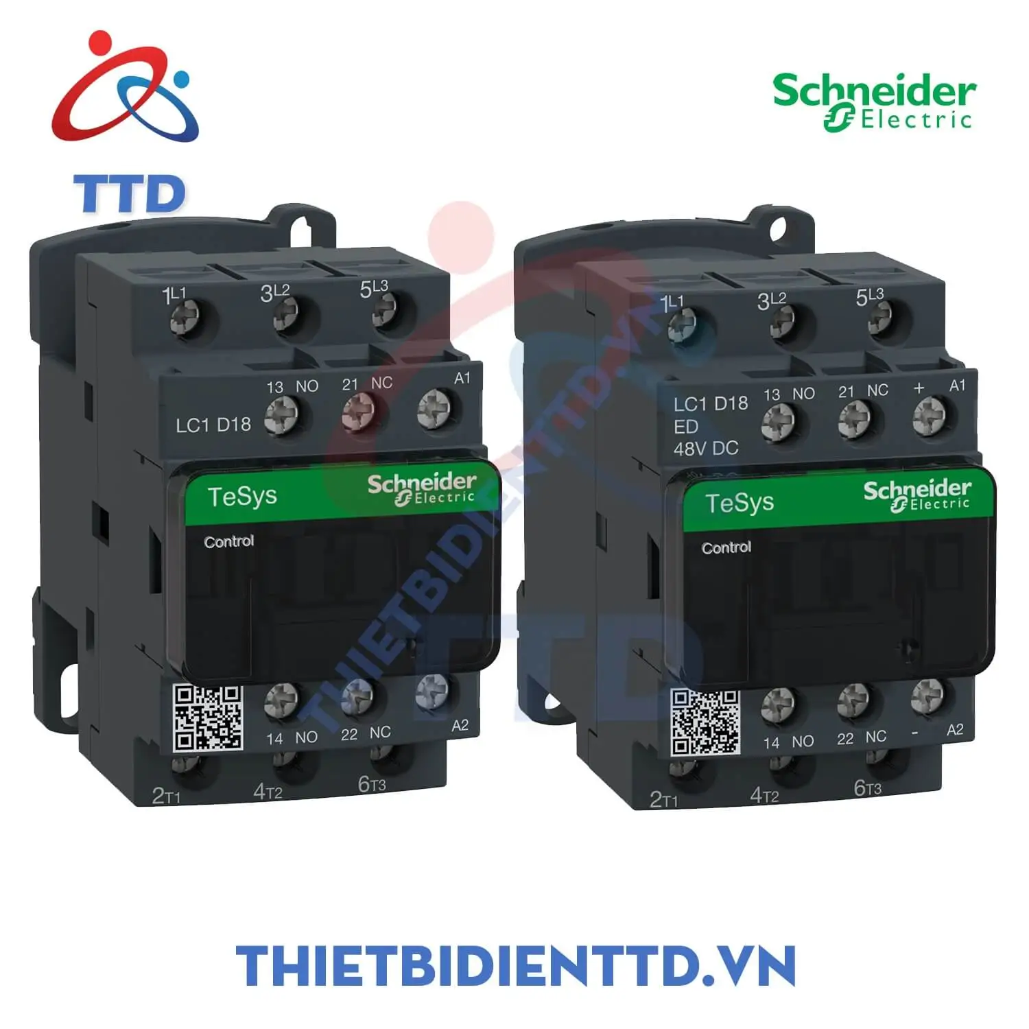 LC1D18ML - Khởi động từ (Contactor) 220VDC, 18A, 3P Schneider Tesys LC1D18ML thiet bi dien ttd