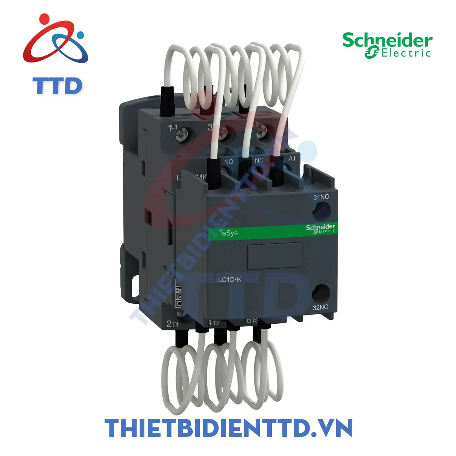 LC1DMKN7 - Khởi động từ (Contactor) 415VAC 50/60Hz, 3P Schneider Tesys LC1DMKN7 thiet bi dien ttd