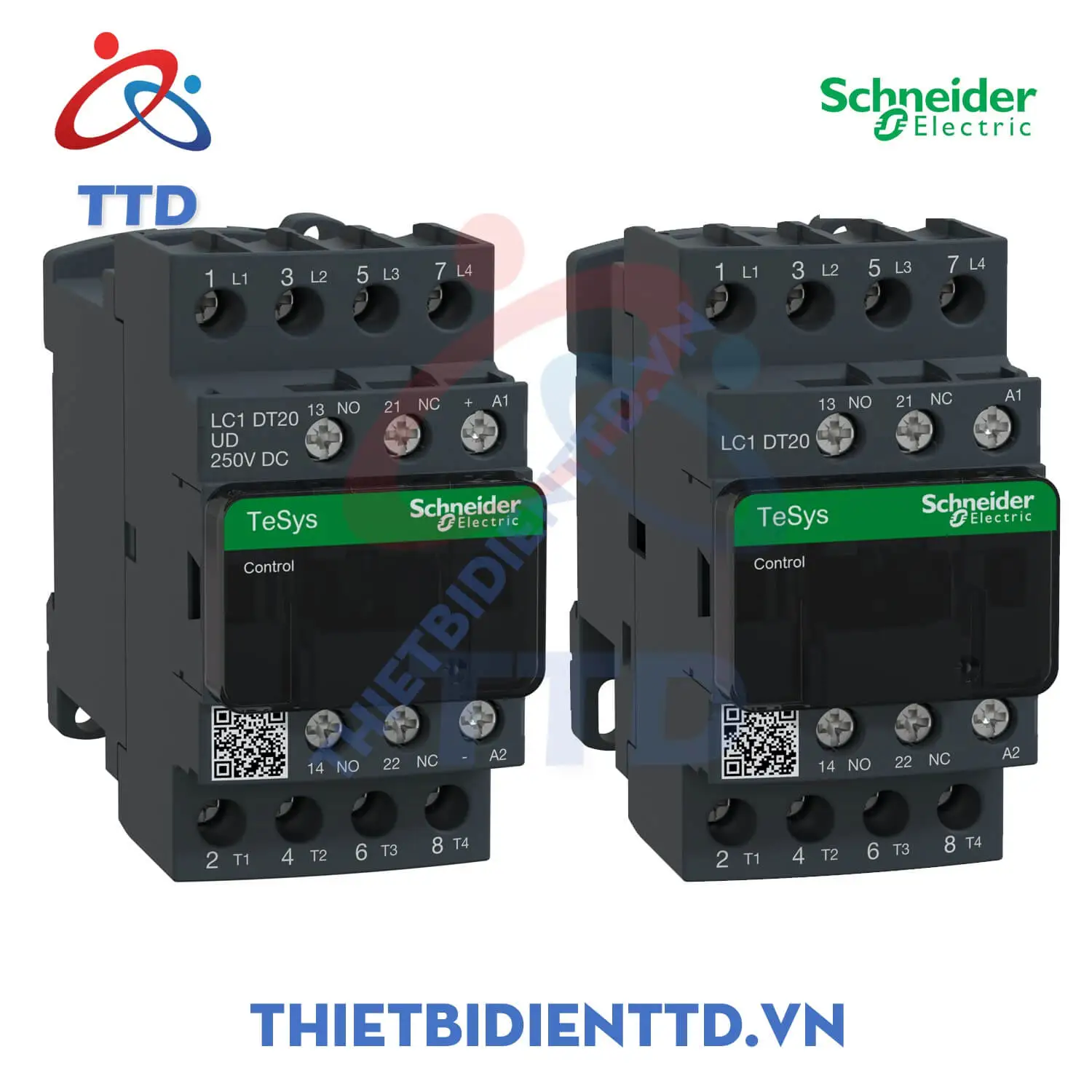 LC1DT20JD - Khởi động từ (Contactor) 12VDC, 20A, 4P Schneider Tesys LC1DT20JD thiet bi dien ttd