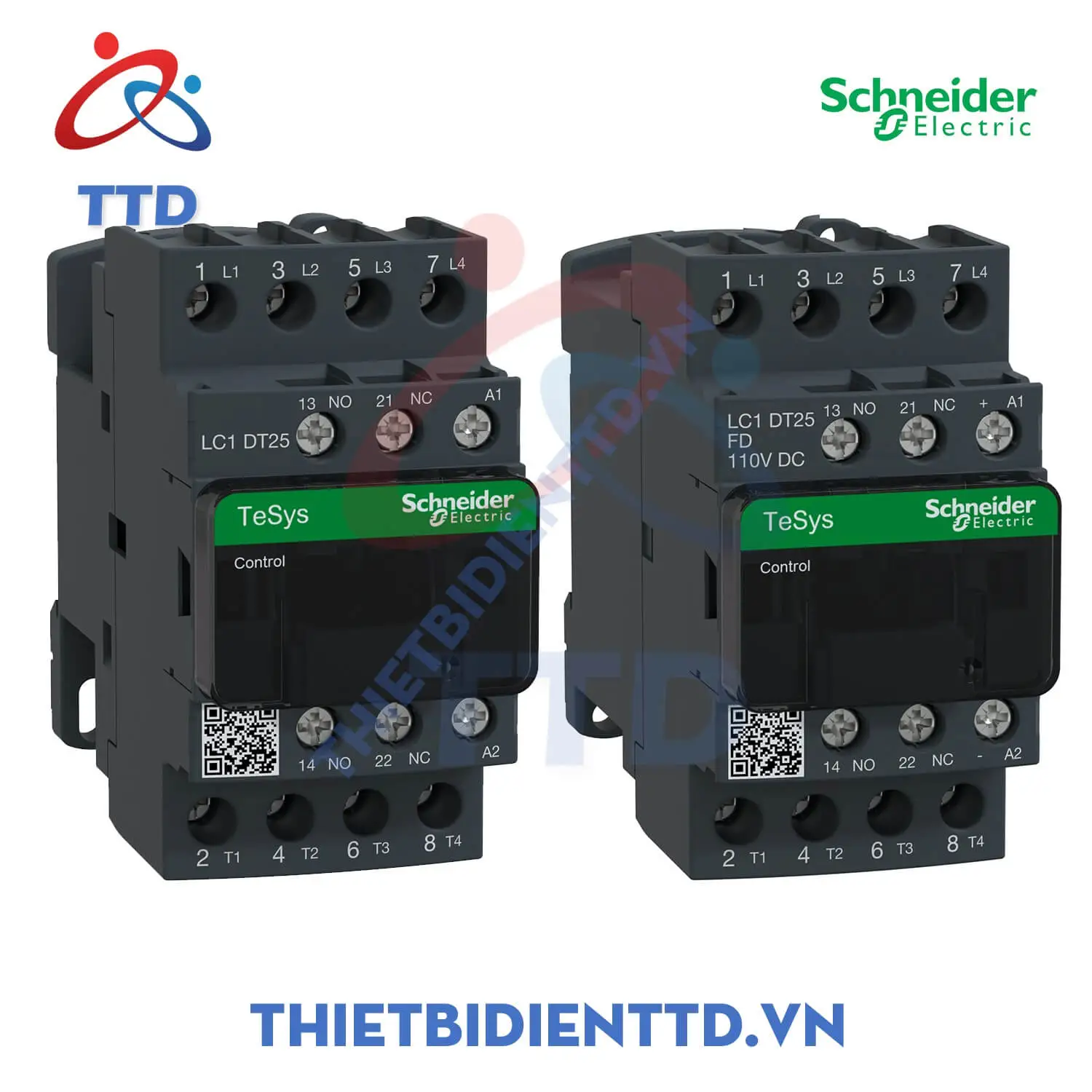 LC1DT25SD - Khởi động từ (Contactor) 72VDC, 25A, 4P Schneider Tesys LC1DT25SD thiet bi dien ttd