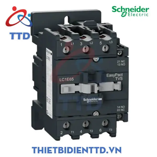 LC1E65B5 - Khởi động từ (Contactor) 24 VAC 50 Hz, 65A, 3P Schneider Tesys LC1E65B5 thiet bi dien ttd