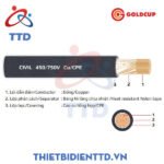 Cáp mềm vỏ bọc cao su tổng hợp (Cáp hàn) 450/750V Cu/CPE